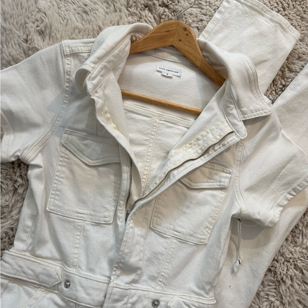 Good American Fit For Success Military Jumpsuit off white /Cream size Small - Picture 11 of 16